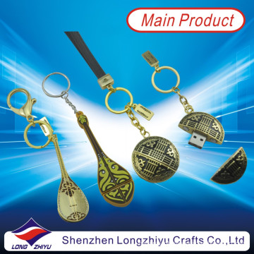 Bronze antigo personalizado 3d usb ferro barato keyring personalizado (lzy800077)